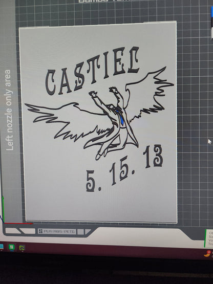 Supernatural Lightbox – Castiel (The Fall of Icarus - Led Zeppelin)