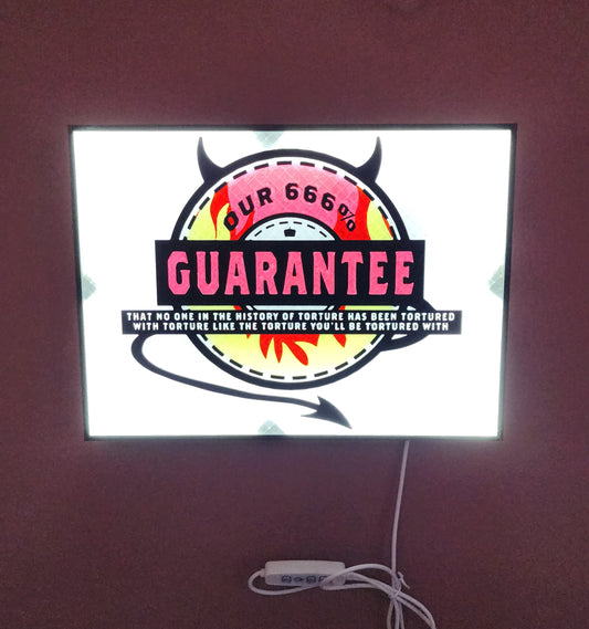 Supernatural Lightbox - (Crowley’s “Our 666% Guarantee”)