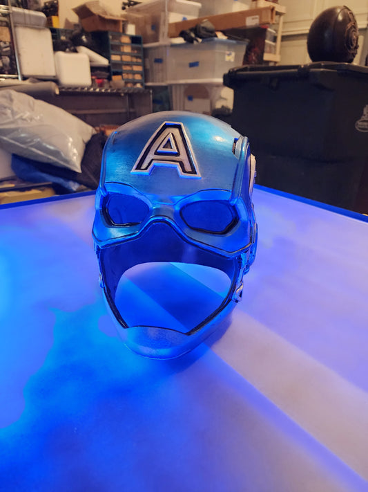 CyberPunk Captain America Helmet – Assembled and Painted