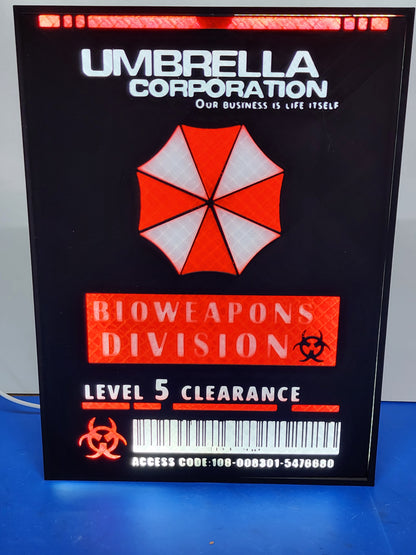 Resident Evil – Umbrella Corporation Bioweapons Division Lightbox