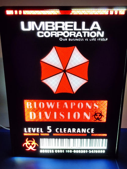 Resident Evil – Umbrella Corporation Bioweapons Division Lightbox