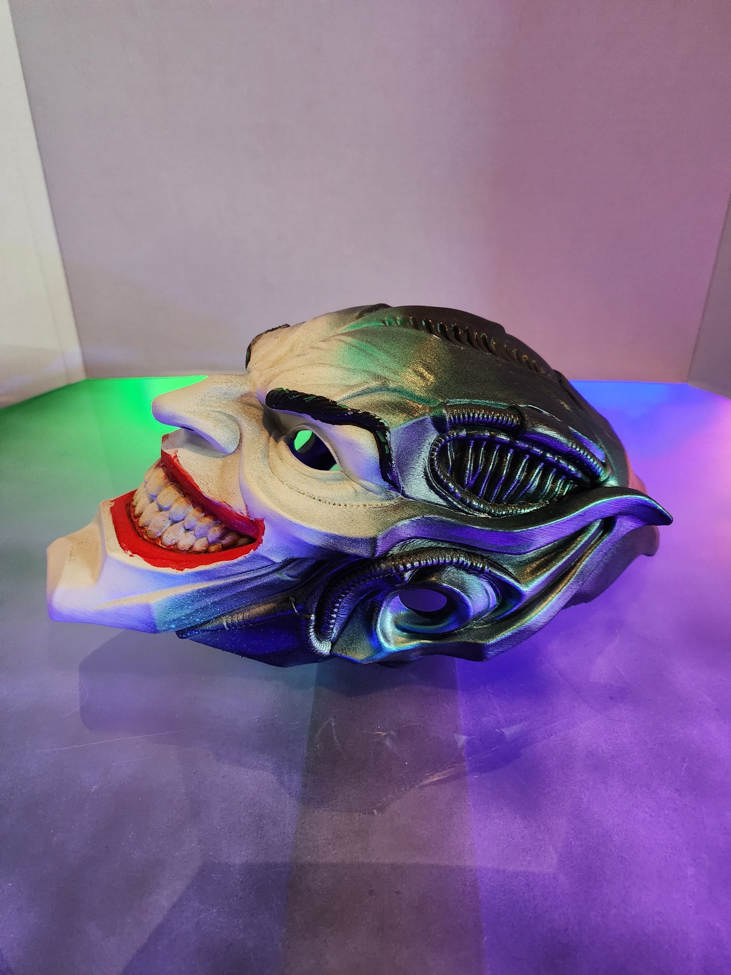 H.R. Giger-Inspired Joker / Green Goblin Mashup Mask – Wearable Cosplay (Digital STL Download)