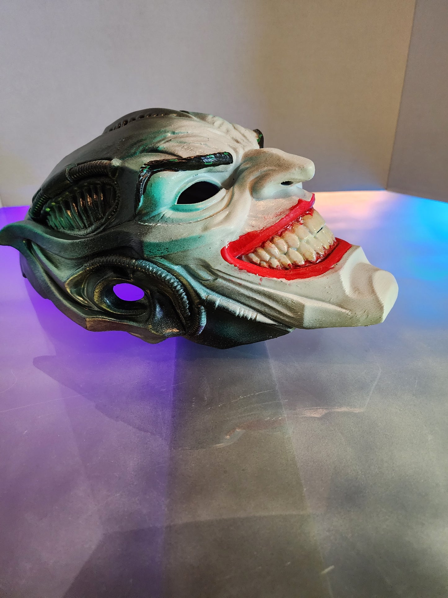 H.R. Giger-Inspired Joker / Green Goblin Mashup Mask – Wearable Cosplay (Digital STL Download)