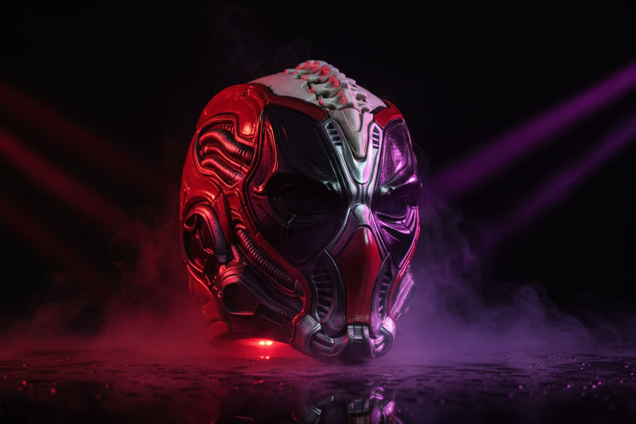 H.R. Giger Deadpool Helmet - Dramatic Shot