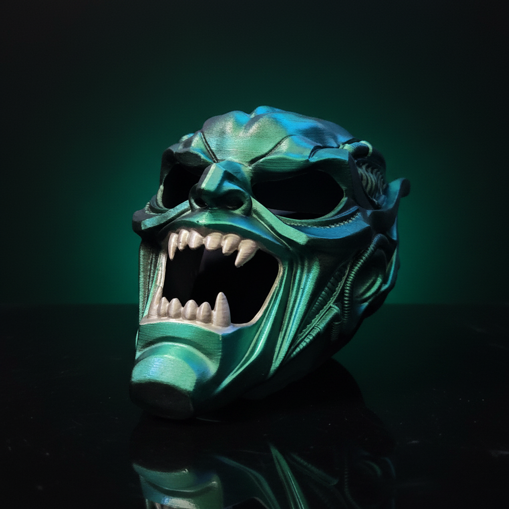H.R. Giger Green Goblin Helmet Clean Reference