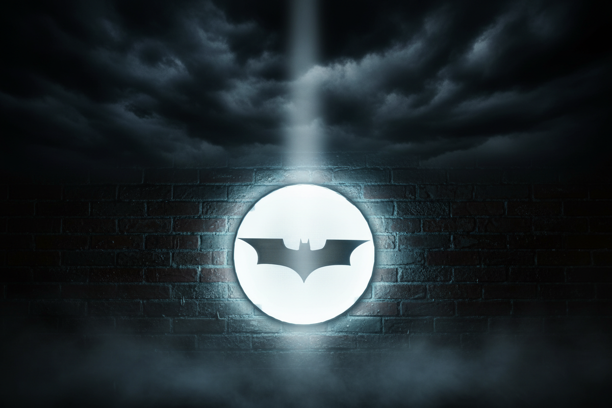 Lightbox Bat Signal - Dramatic Shot