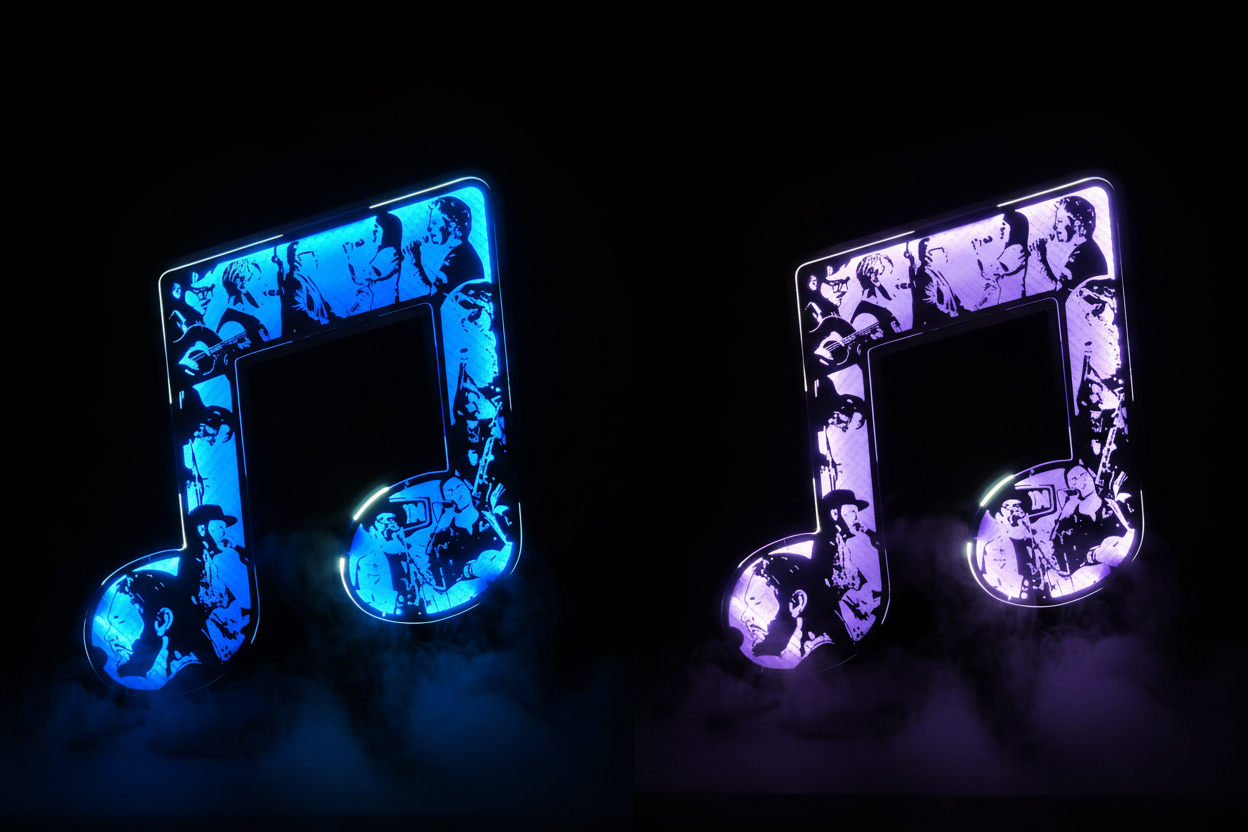 Lightbox Music Note - Blue & Purple